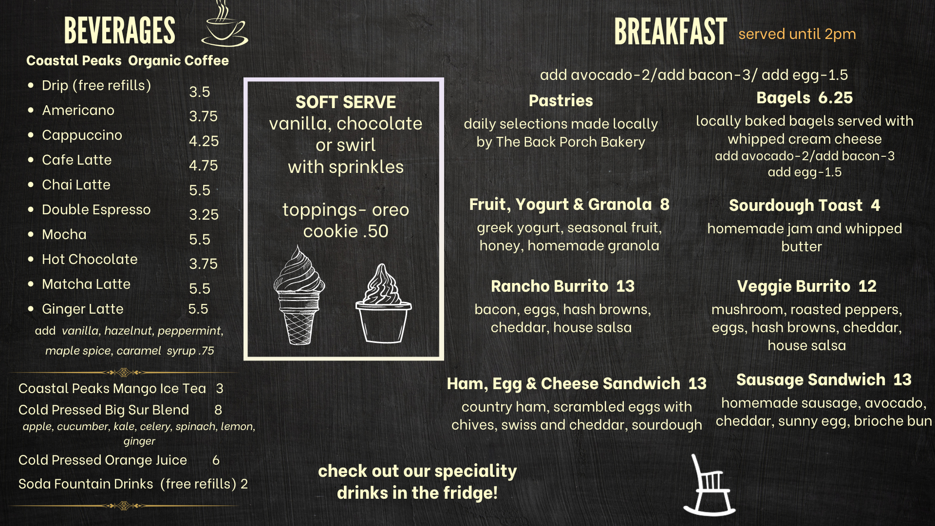 The Porch- Santa Margarita - Breakfast Menu