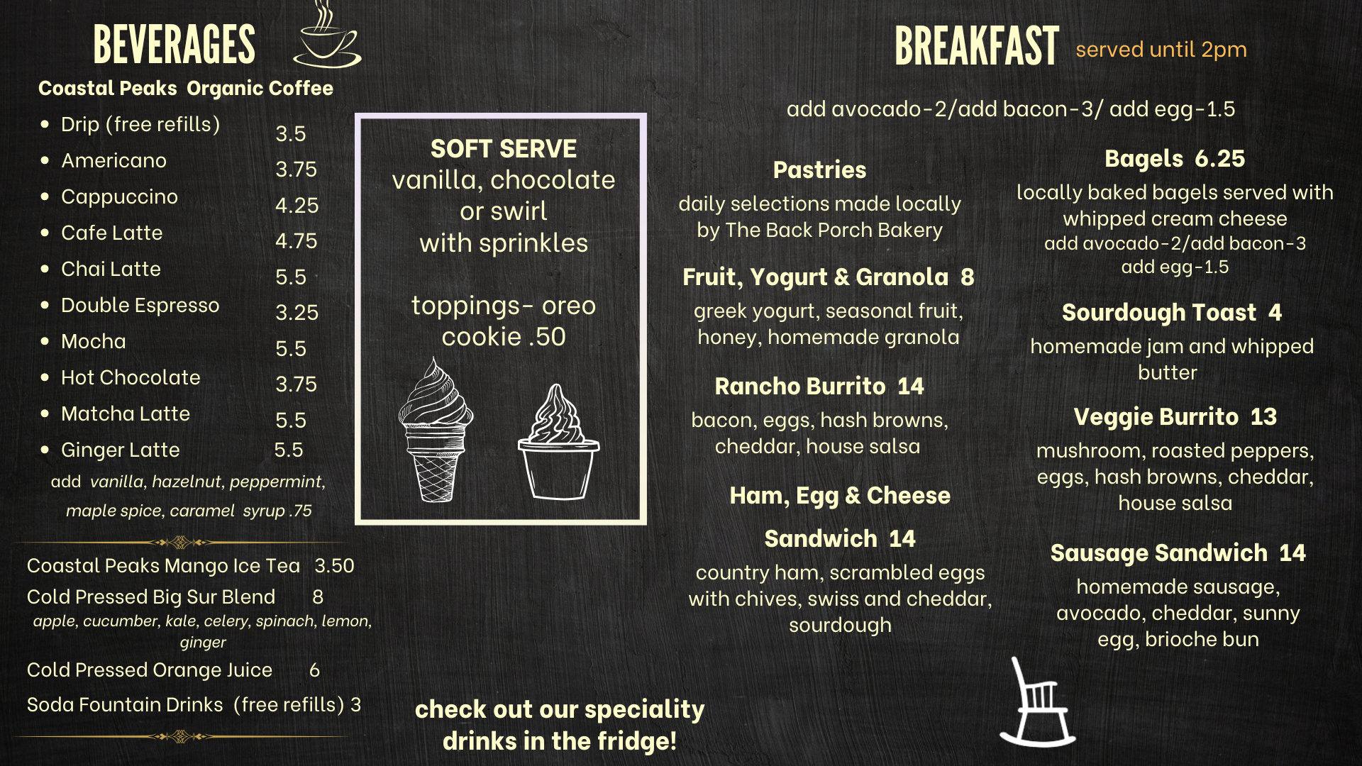 The Porch- Santa Margarita - Breakfast Menu